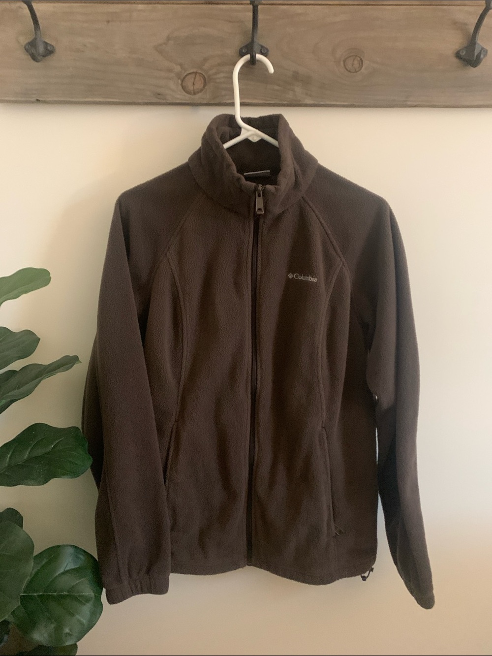 Columbia Womans Dark Brown Full-Zip Fleece Jacket